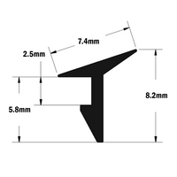 61-100-0 MODULAR SOLUTIONS SEALING PROFILE<br>1/4" PANEL GASKET 1M